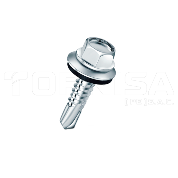 AUTOPERFORANTE PUNTA BROCA <BR> 10 X 3/4 <BR> CON ARANDELA NEOPRENE (EPDM)